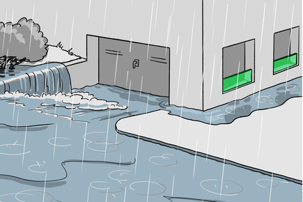 Vorsatzscheiben schützen zu tief liegende Fensteröffnungen vor Hochwasser