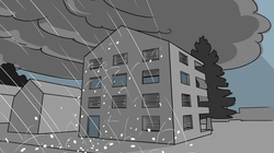Gewitter mit Hagel kommen unerwartet und können Dach und Fassade stark beschädigen. Situation bei einem plötzlich auftretenden Hagelgewitter